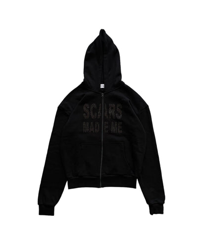 Scars Made Me Glitter Zip-Up - Black